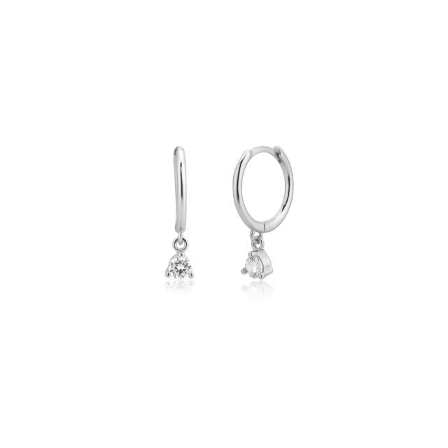 Candongas pequeñas de plata con incrustación tipo piedra – Amalu