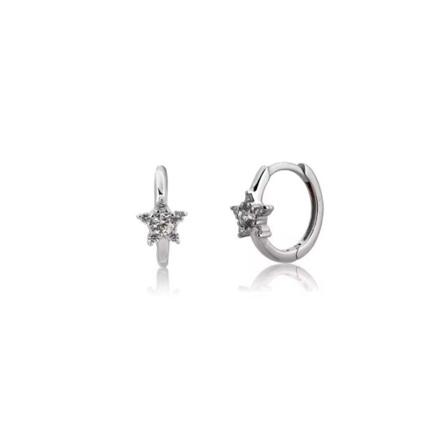 Candongas Estrella Silver Hoops en plata 925