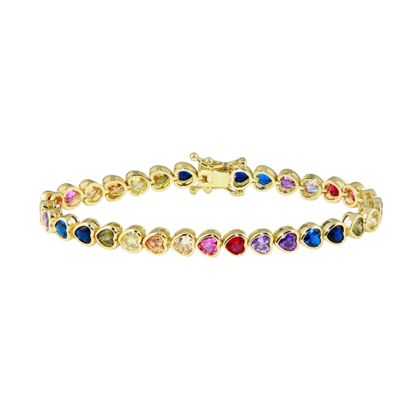 pulsera tennis multicolor corazones