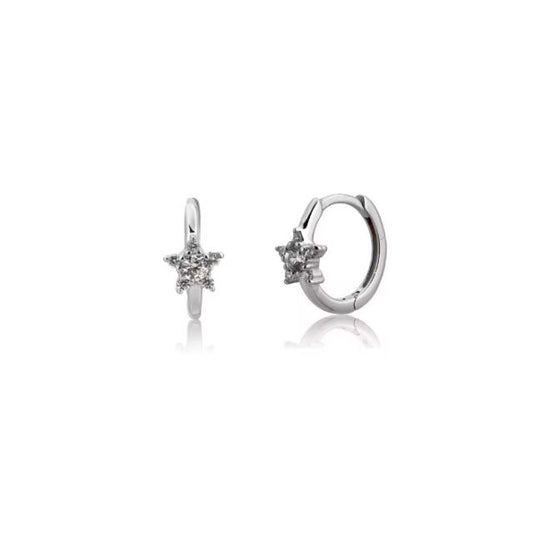 Candongas Estrella Silver Hoops en plata 925