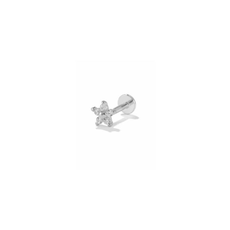 Piercing Flower Silver en plata 925 con diseño floral