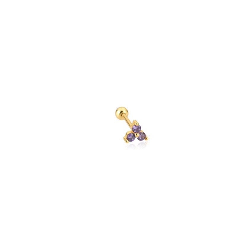 Trebol Gold Piercing Lila