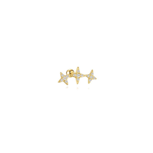 Piercing dorado con estrellas en plata 925 – Amalu